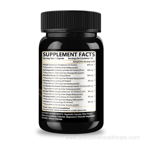 Organic Shilajit Supplement Improve Energy Shilajit capsules